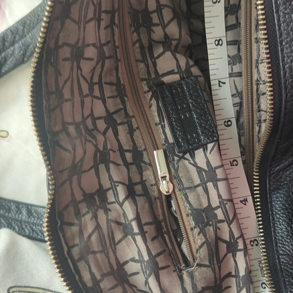 Genuine Black Leather Tote Bag Crossbody Strap - Picture 15 of 16